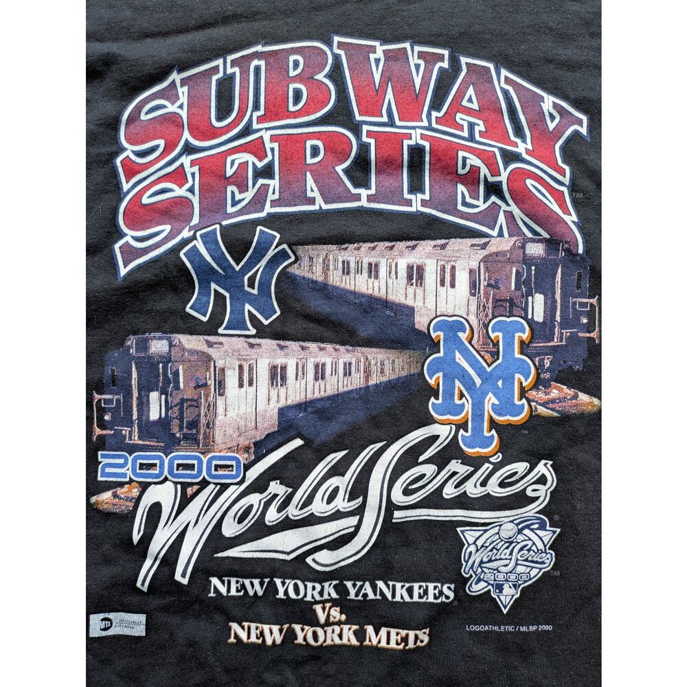 Subway Series MTA T-shirt 2000 World Series Logo ATHLETIC XL MLB Mets Yankees